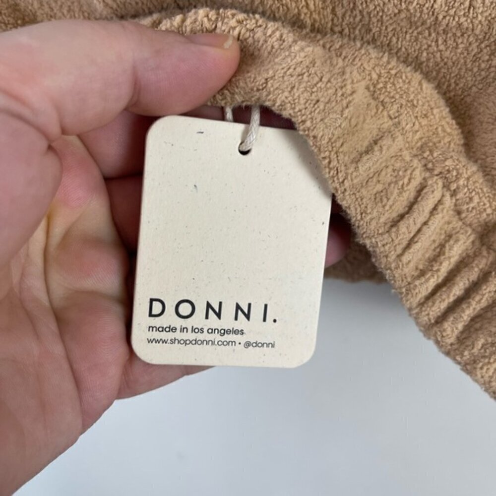 DONNI Eco Fleece Sporty Bra in Taupe size Large NEW NWT 100% cotton - Picture 7 of 11